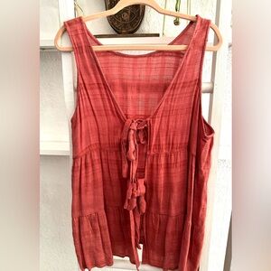 NWT American Eagle Boho Tiered Tie Back Babydoll top.